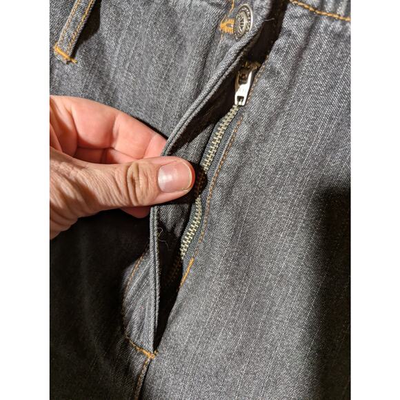 Vtg Y2K Faded Glory Black Ultra Wide Leg Mid Rise Cropped Denim Jeans Sz 12 - Picture 3 of 4